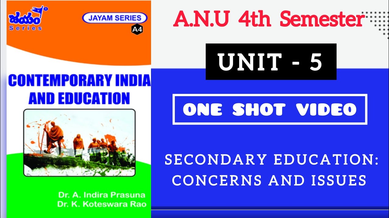 4th semester ll PDF notes WhatsApp 89260 61938 Contemporary India And Education ll UNIT - 5 ll B.Ed