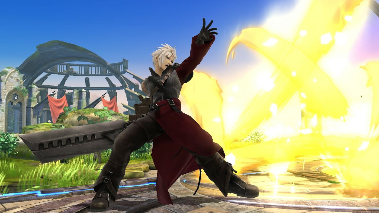Cloud with English voice and Battlefield Mod (Smash 4)