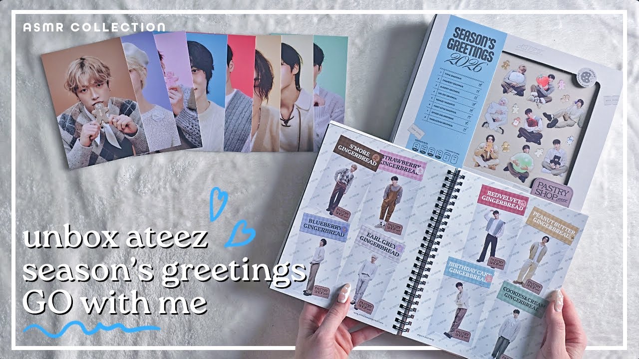 [ASMR] Unbox my ATEEZ 2026 Season's Greetings Group Order With Me | Paper & Plastic Crinkly Sounds