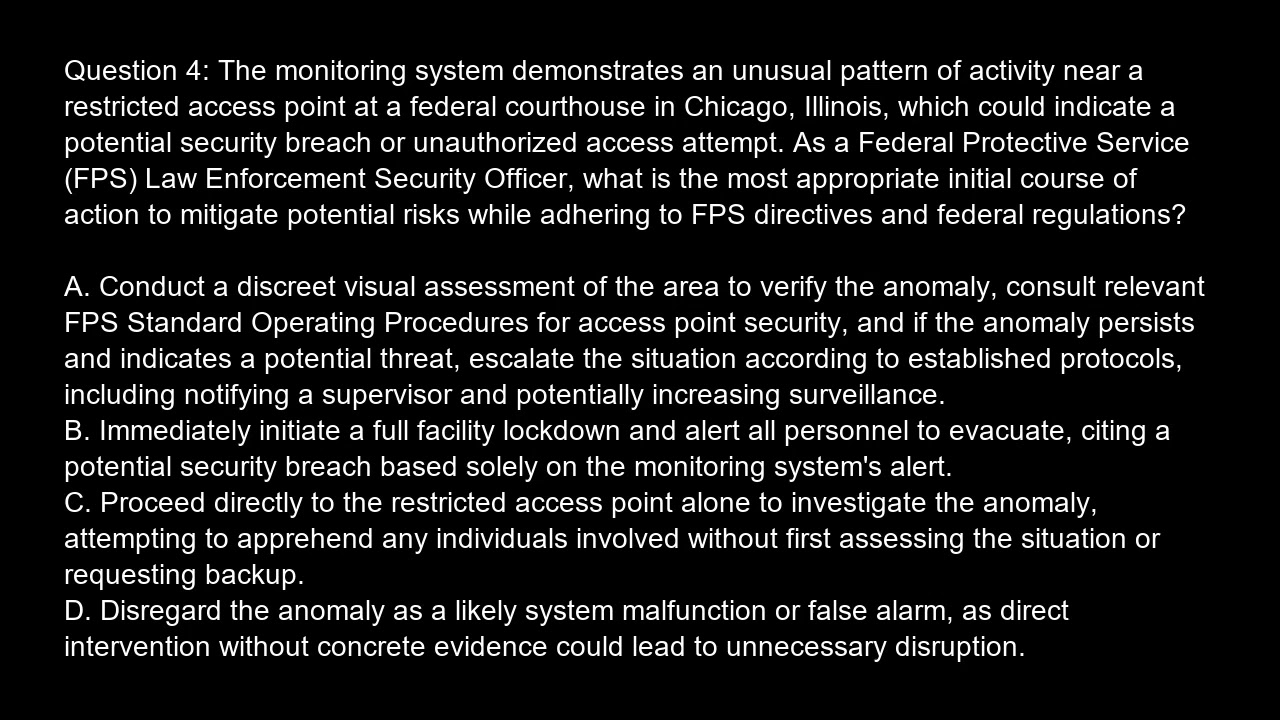 Federal Protective Service  FPS  Law Enforcement Security Officer Assessment Free Practice Test And