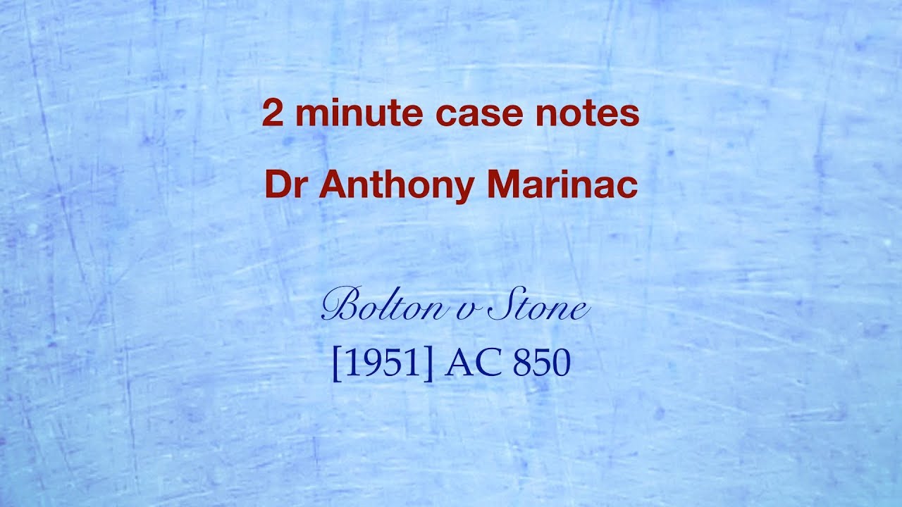 Bolton v Stone (Duty of care)