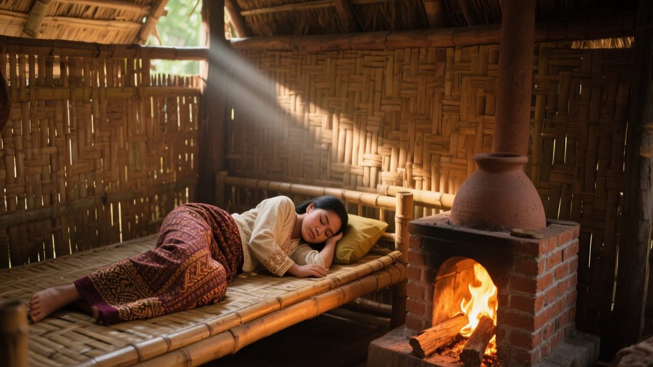 بيانو ريفي هادئ مع دفء النار