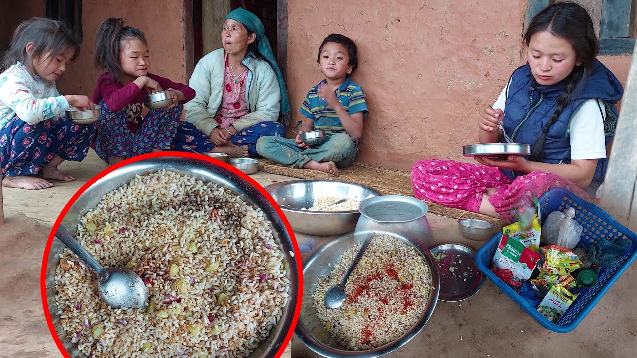 Home made Spicy Chatpate Recipe with family || Village Style chatpate recipe@nepalivillagekitchen