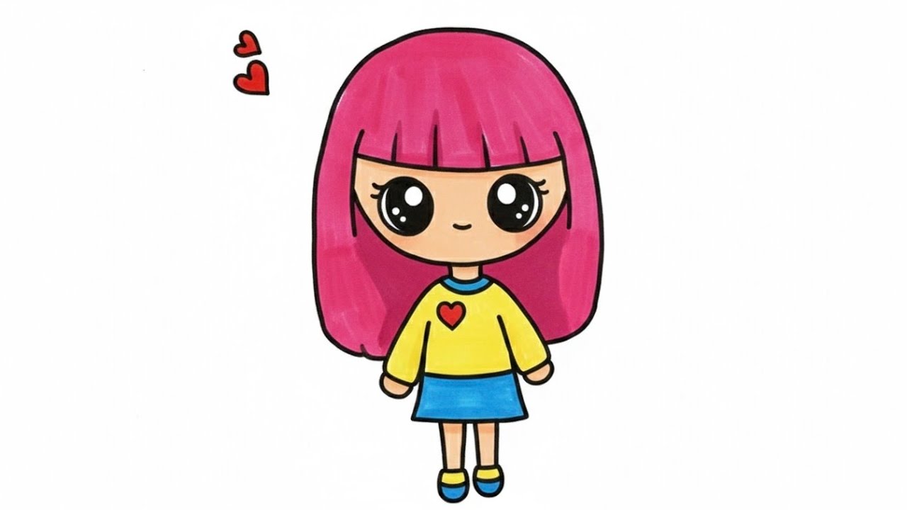 Il How To Draw An Easy Girl ll Cute Girl Drawing Easy Step By Step ll Cute Girl Drawing Easyll