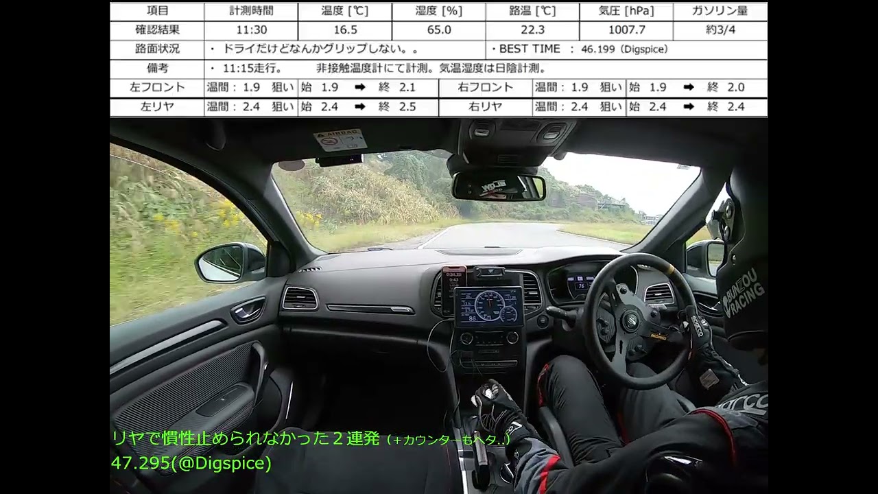 【車載動画】20251025 本庄サーキット@CRR本庄 メガーヌ4 MT (MEGANE IV RS TROPHY MT)　★バネテスト☆色々な人を乗せた後、２回だけアタック → 見事失敗。。