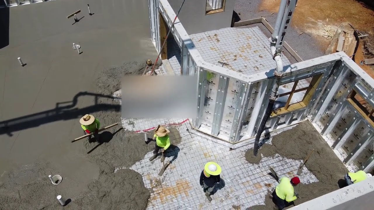 Drone View of Slab Pour