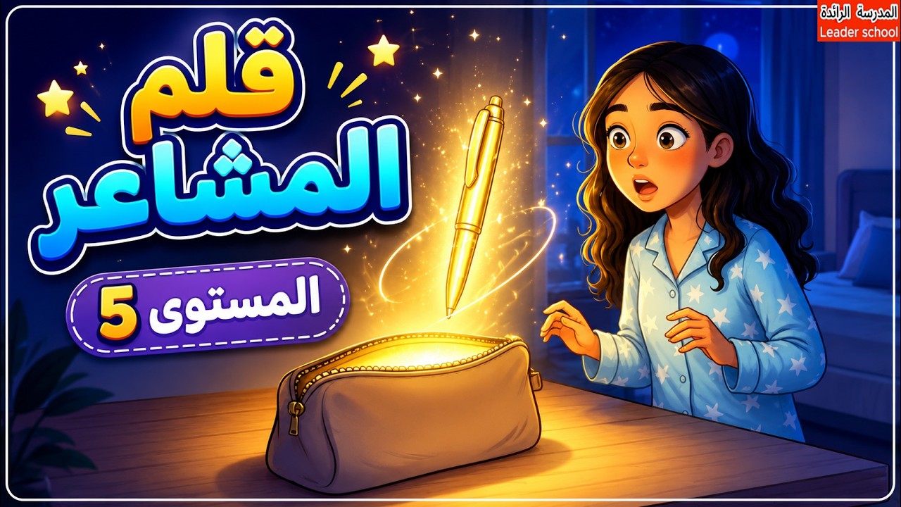 قلم المشاعر المستوى الخامس 🖊️الحكاية مكتوبة 😱النص السماعي 😱 المدرسة الرائدة