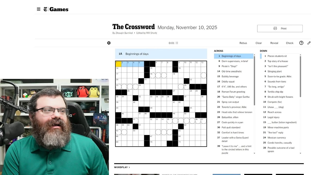 Learning Crossword Week 78 | NYT Crossword Monday Nov 10th, 2025