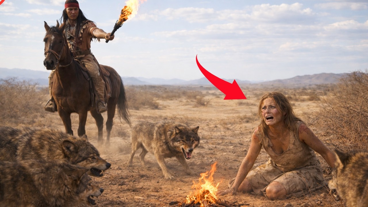 Apache viudo ve a una mujer rodeada de lobos hambrientos… hasta que enciende el fuego prohibido