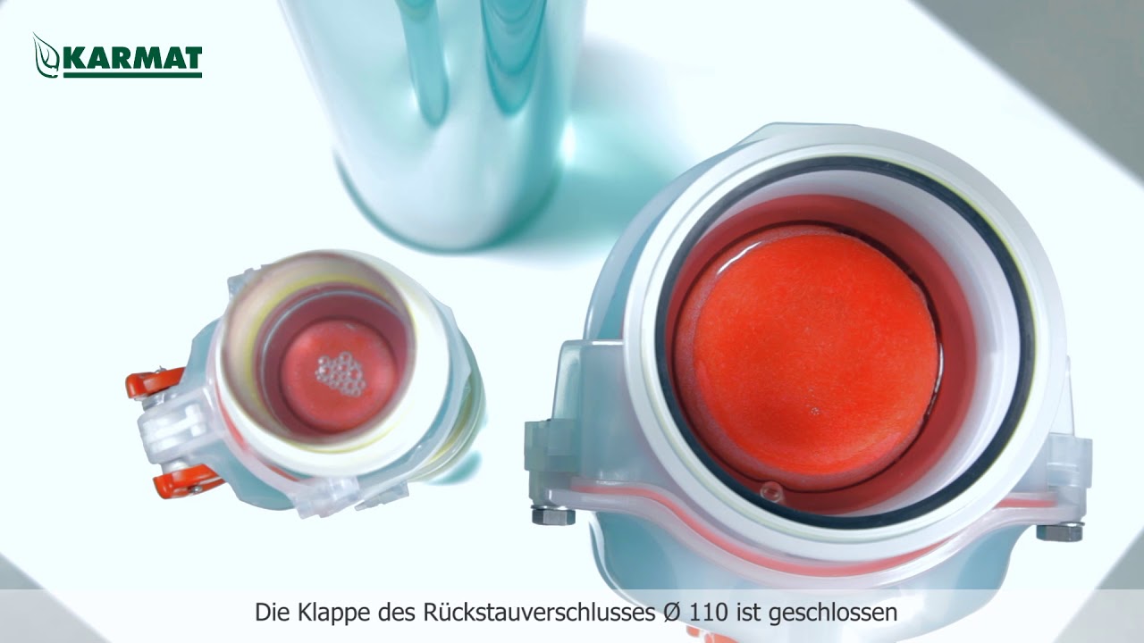 Rückstauverschluss für senkrechte Montage. Vertikales Rückstauventil Karmat.