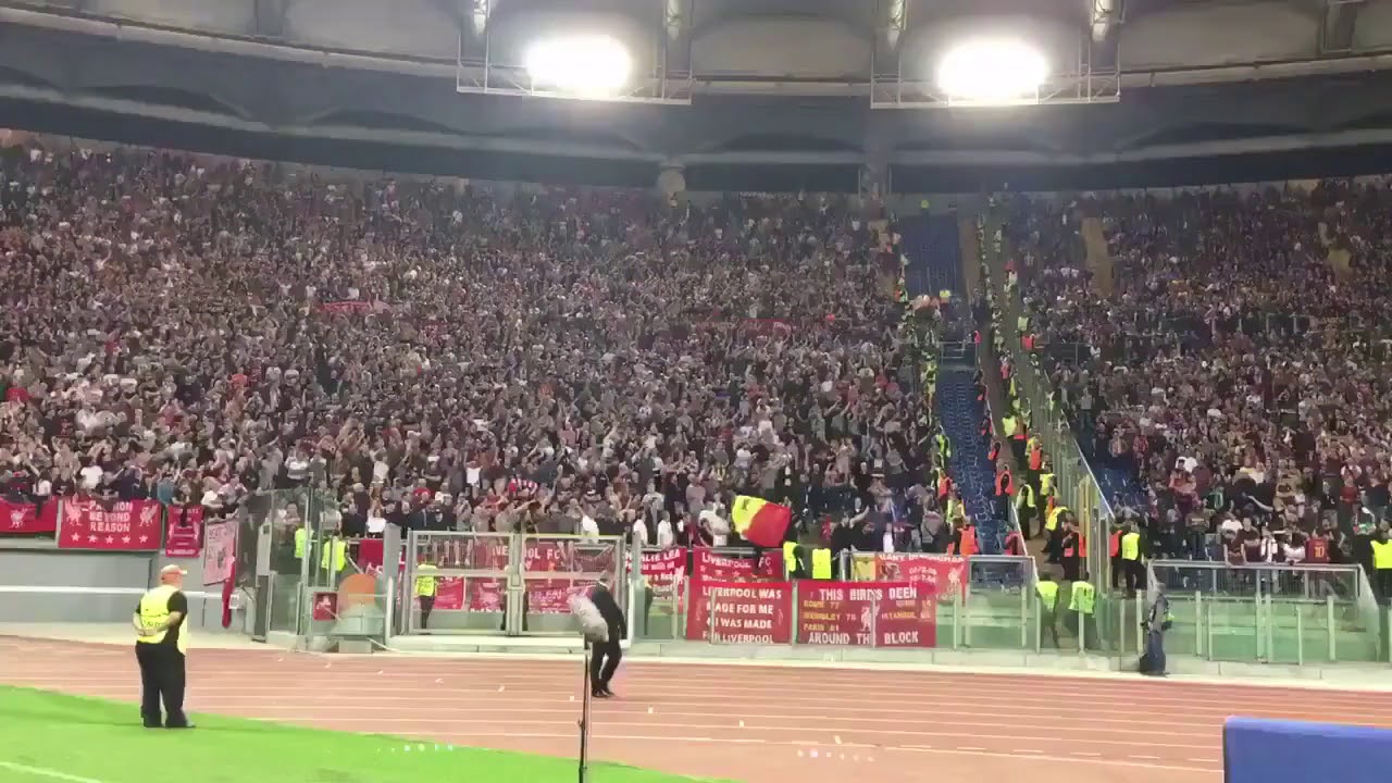 Liverpool fans singing for Lazio 🤔🤔 (Liverpool 2 AS Roma 4)