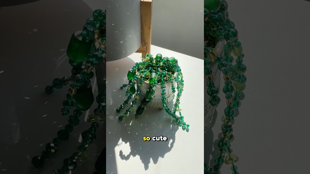 Making the viral beaded plant! #diy #crafts #beads
