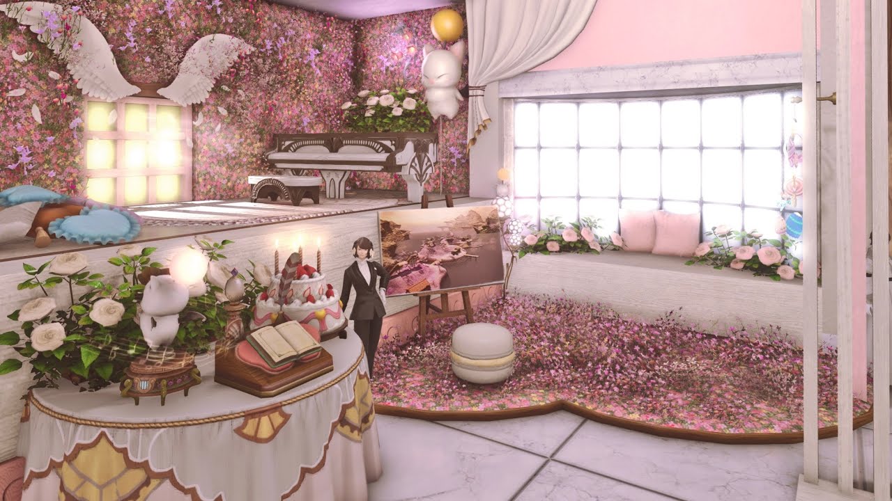 【S】FFXIV Housing 23.03 |Pink Rosy Moogle cottage