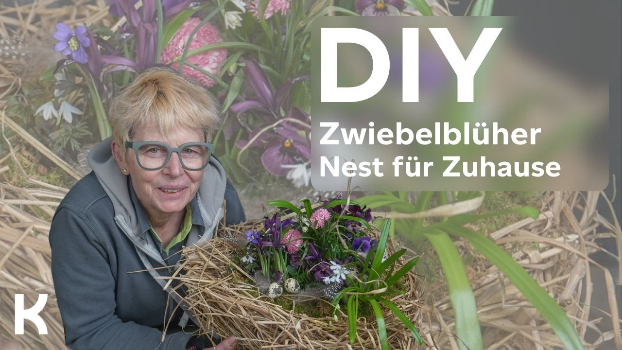 Natürliches Osternest – Zwiebelblüher im selbstgemachten Grasnest