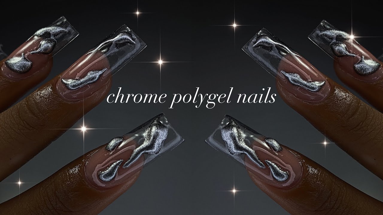 CHROME POLYGEL NAILS⛓️💗| MelodySusie Mystery Box Review + Chaotic Nail Art😅