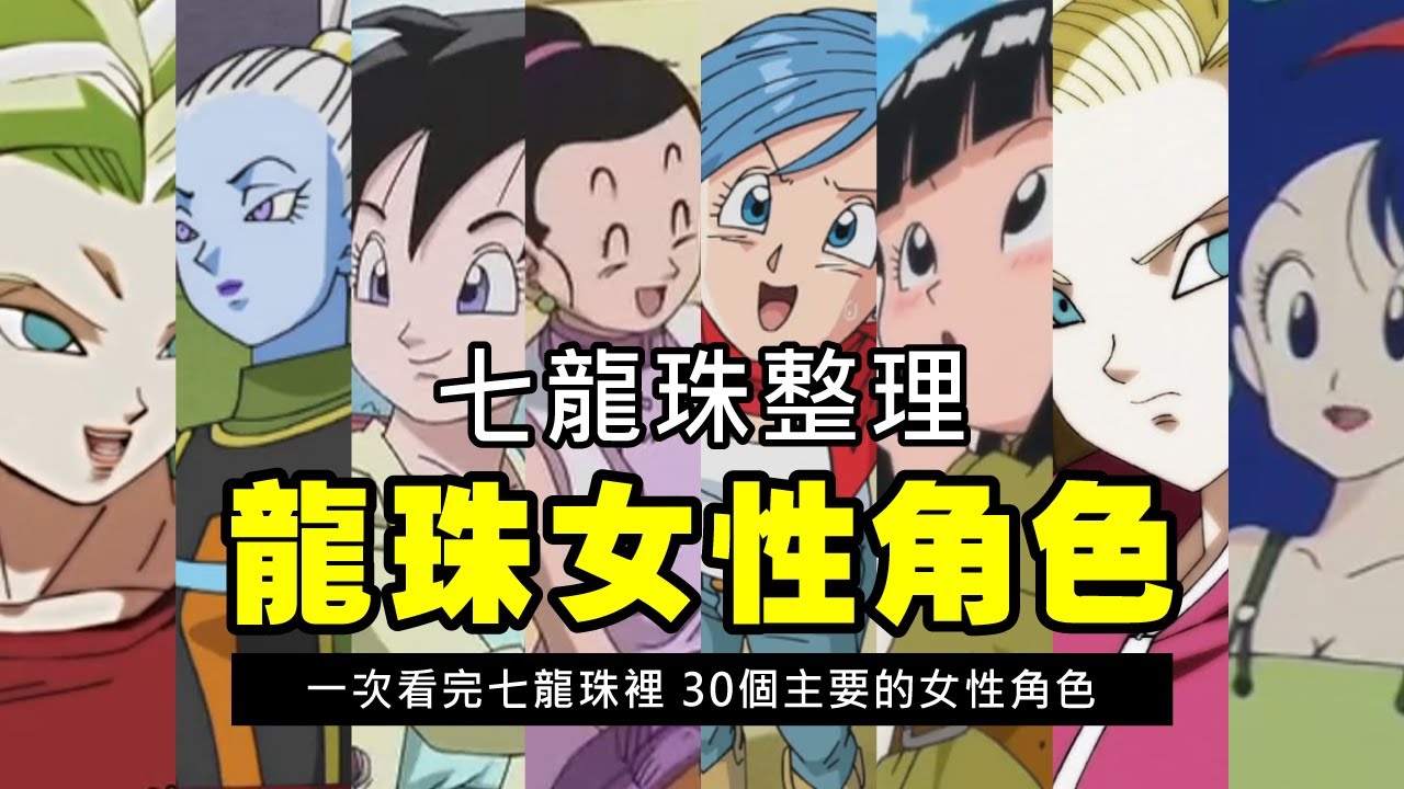 【龍珠超整理】七龍珠女角總整理   一次看完龍珠裡出場的30個主要的女性角色 看完你最喜歡哪一位？