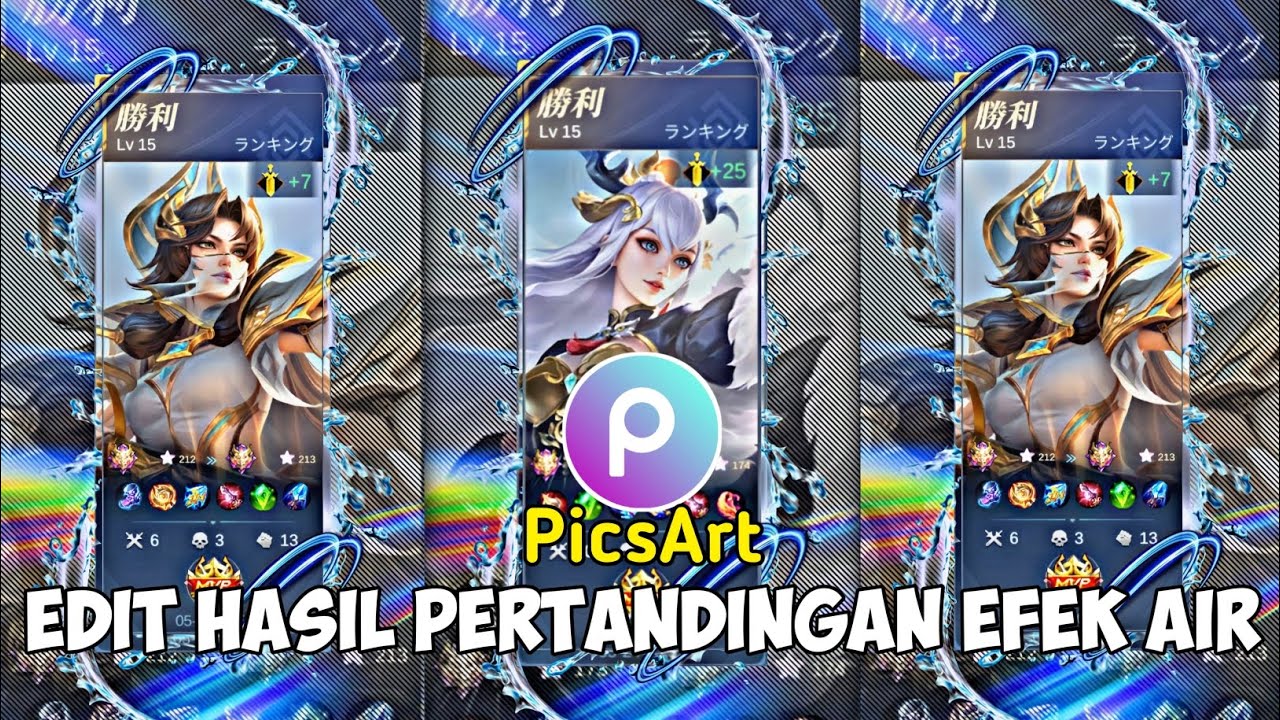 TUTORIAL Edit Foto Hasil Pertandingan ML Efek Air di Aplikasi PicsArt
