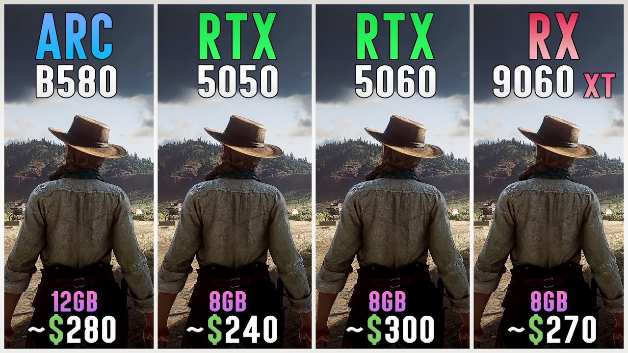 ARC B580 vs RTX 5050 vs RTX 5060 vs RX 9060 XT 8GB | 4K/1440p/1080p Benchmarks