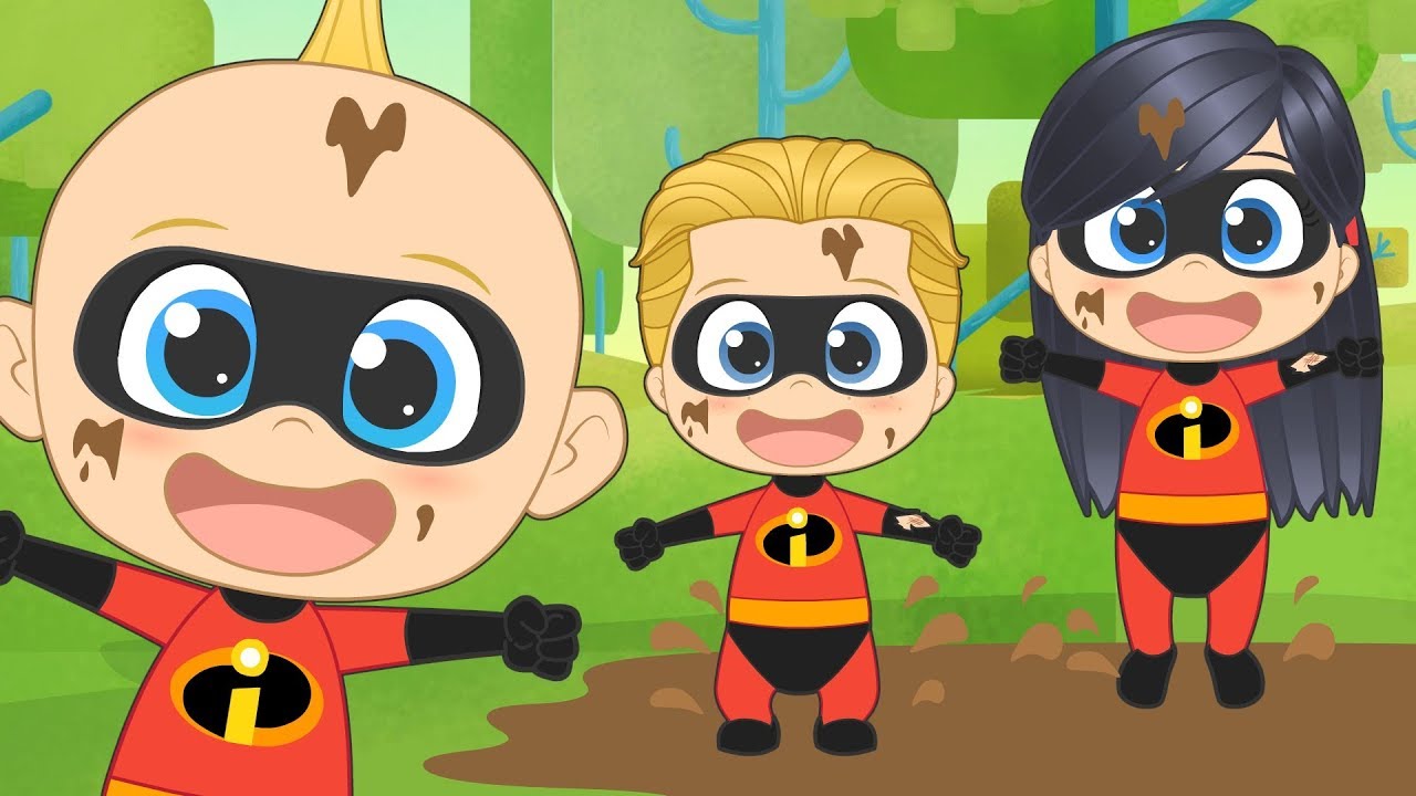 FIVE LITTLE BABIES with The Incredibles 💥 Learn the Numbers with Mr. Incredible and his Family