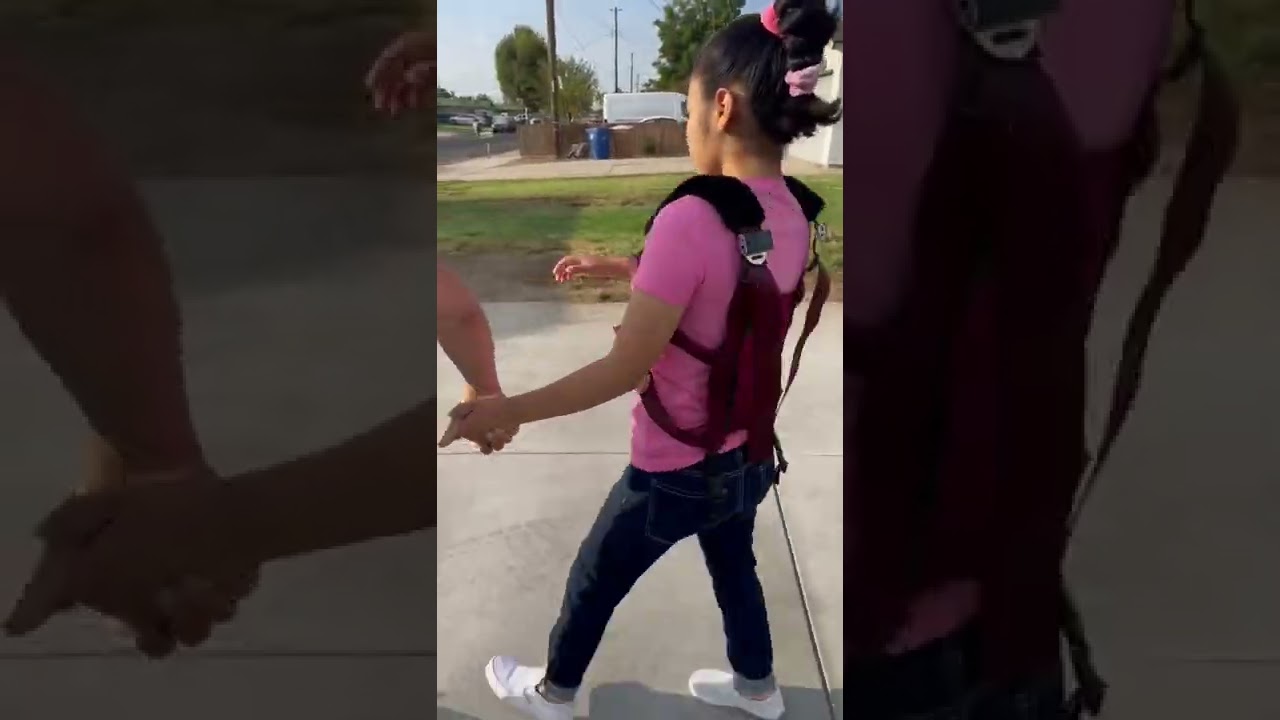Autistic non verbal teen girl first day of school! #autismawareness #specialneeds #viralshorts