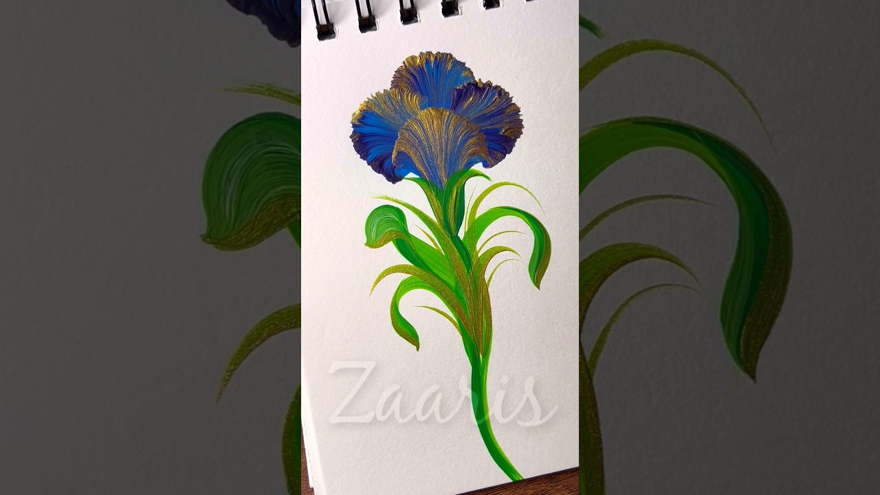 Gorgeous flower 🖌️🎨 with GOLD detailings 👌