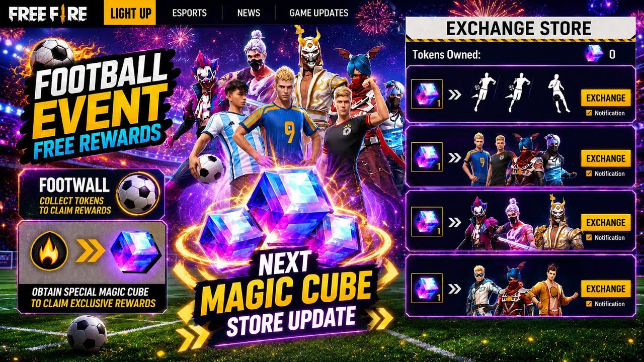 Magic Cube Store Update🔥 Football Event⚽🥳| Free Fire New Event | Ff New Event| New Magic Cube Bundle