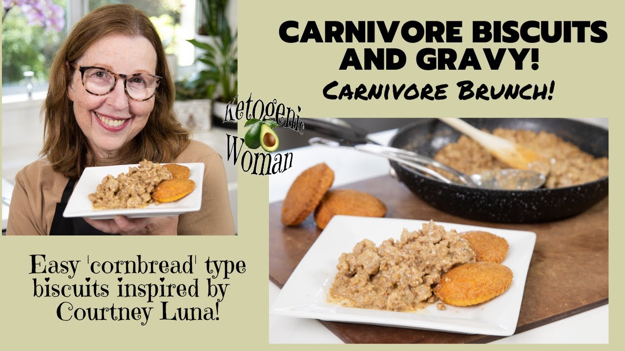 Carnivore Biscuits and Sausage Gravy ! Cornbread type Biscuits with Easy Meat Flour Gravy!