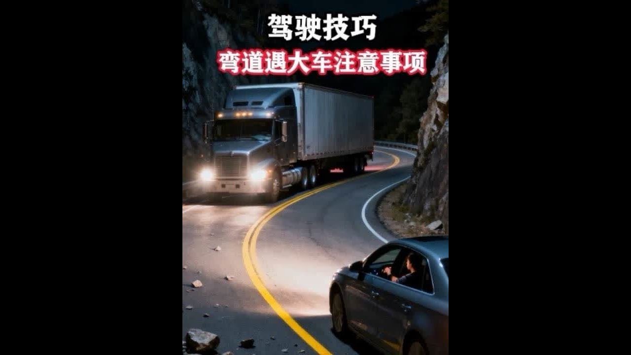 弯道遇到大车的注意事项 #交通安全 #驾驶技巧