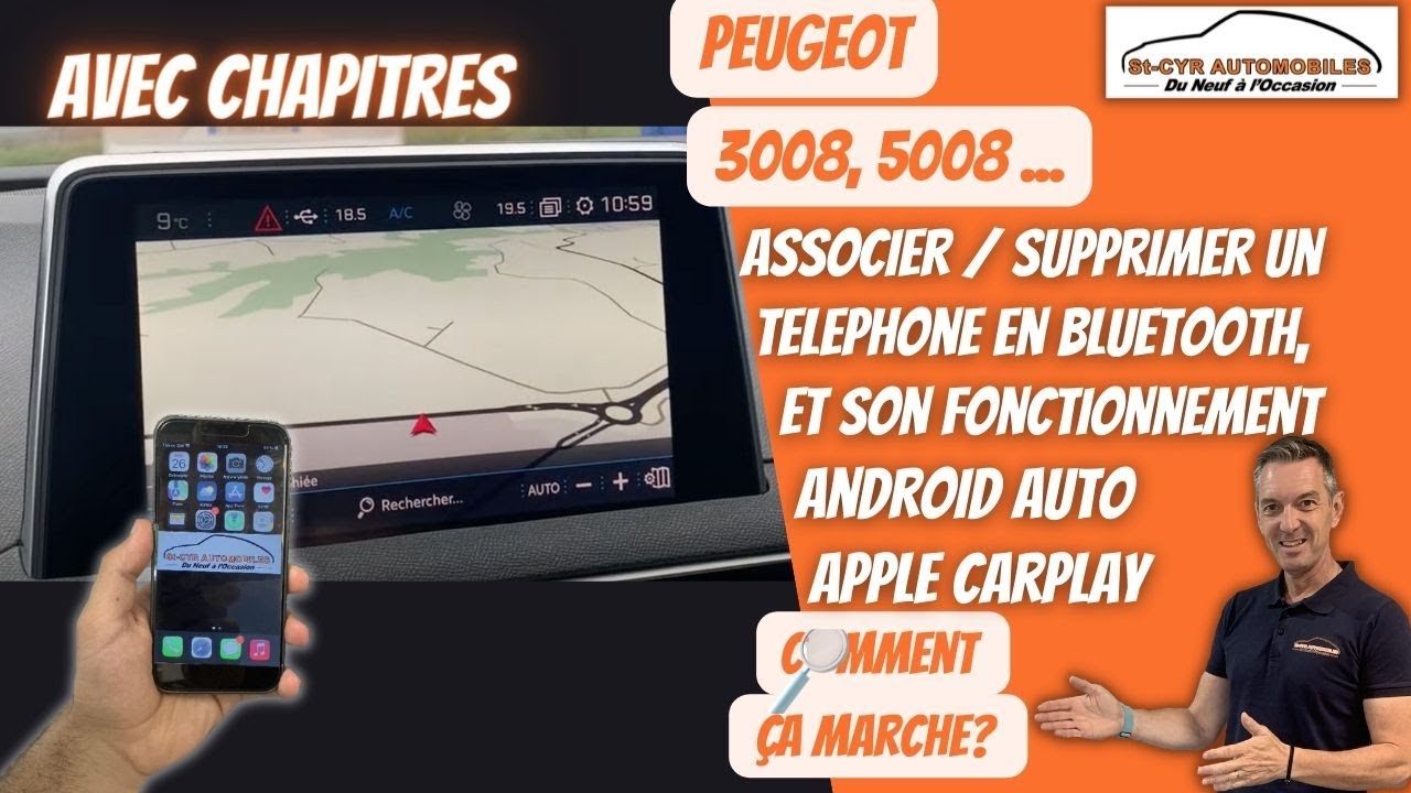 Peugeot 3008, 5008 Associer & supprimer téléphone, Carplay & Android auto…Guide complet Bluetooth