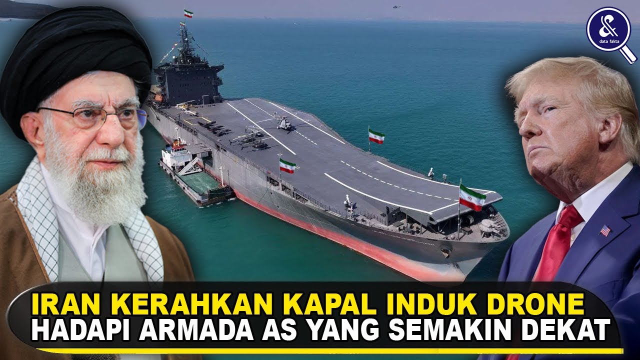KAPAL INDUK DRONE IRAN SIAP HADANG ARMADA AS! Pengerahan Kapal Perang IRGC Buat Trump Berhati-hati