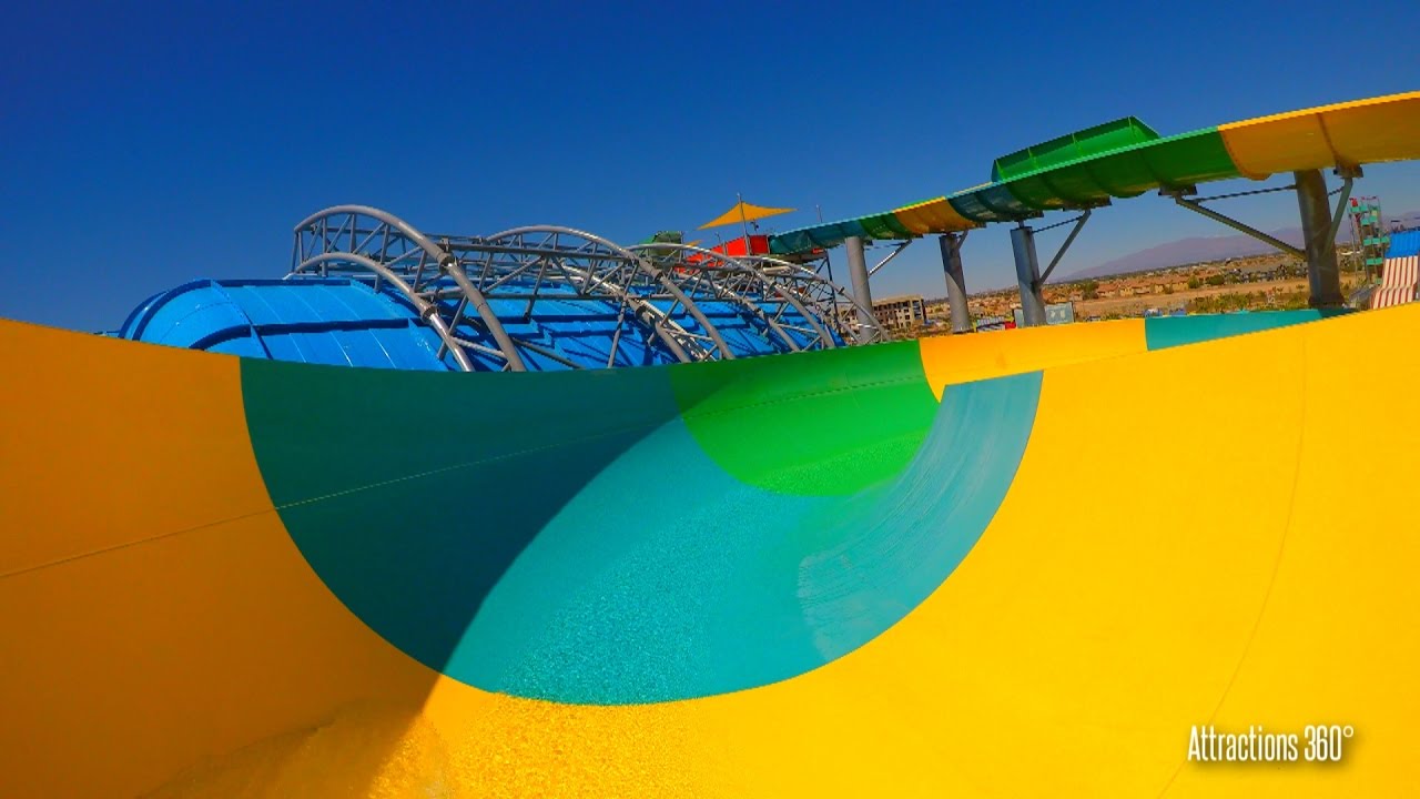 [4K] Colorful Raft Water Slide - Beach Blanket Banzai - Cowabunga Bay Water Park
