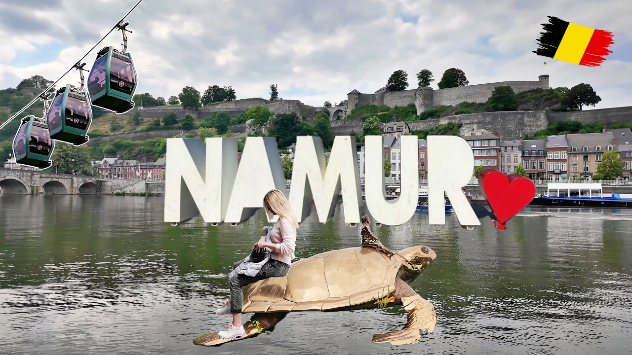Намюр, Бельгия, в 4K, прекрасные виды города, прогулка по реке Маас и канатная дорога к Цитадели 🐢
