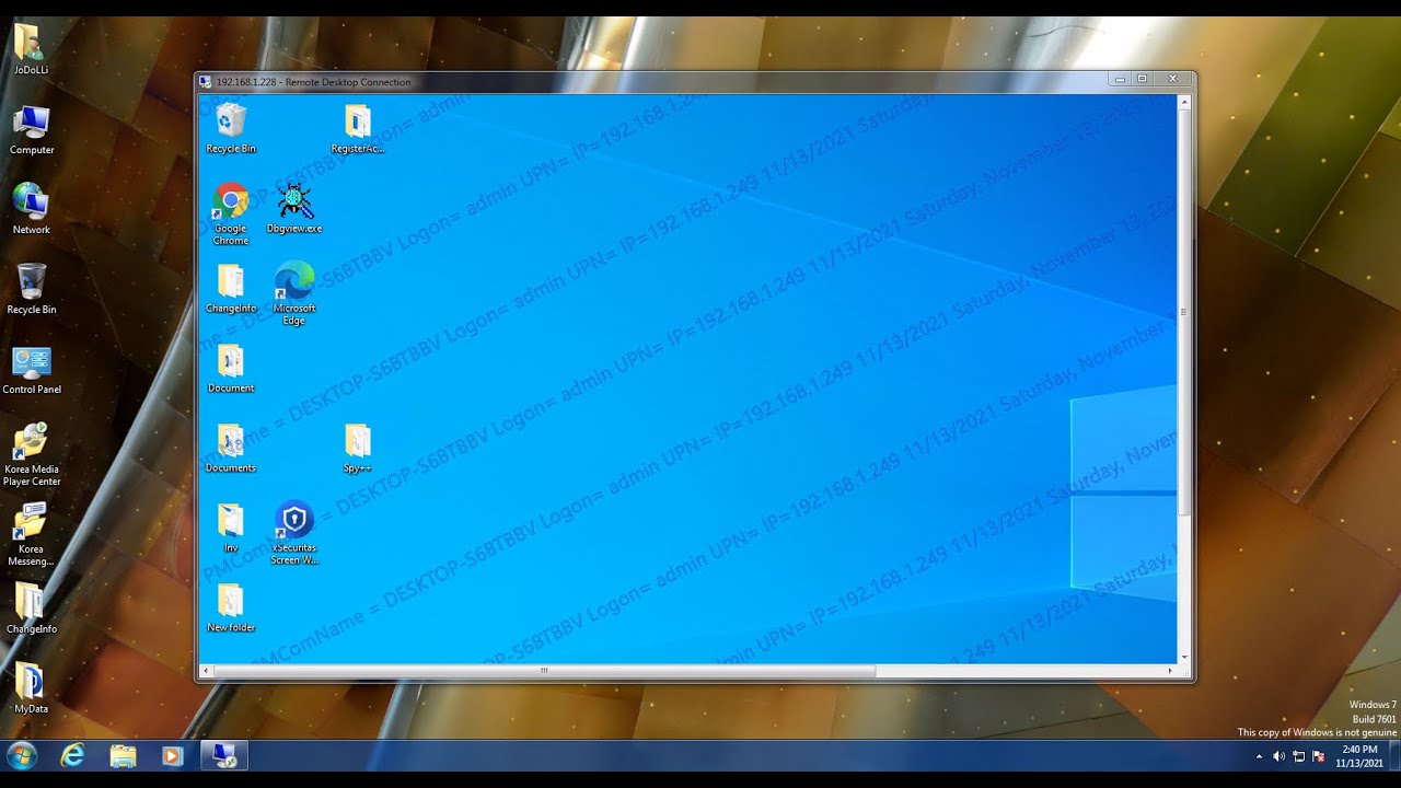 Display screen watermark only when using Remote Desktop