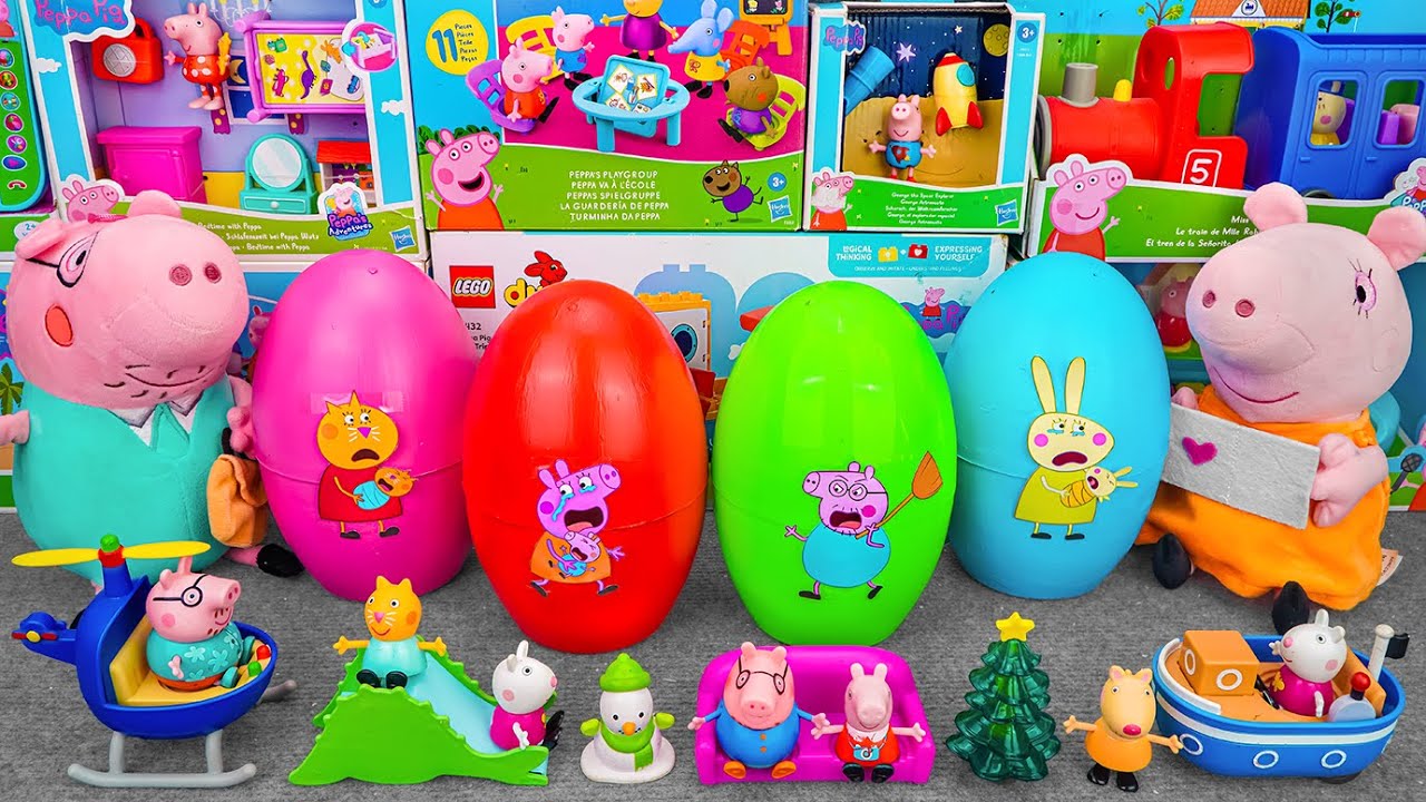 95 Minutes Satisfying with Unboxing Peppa Pig Surprise Eggs, Peppa & Friends Collection Plush (ASMR)