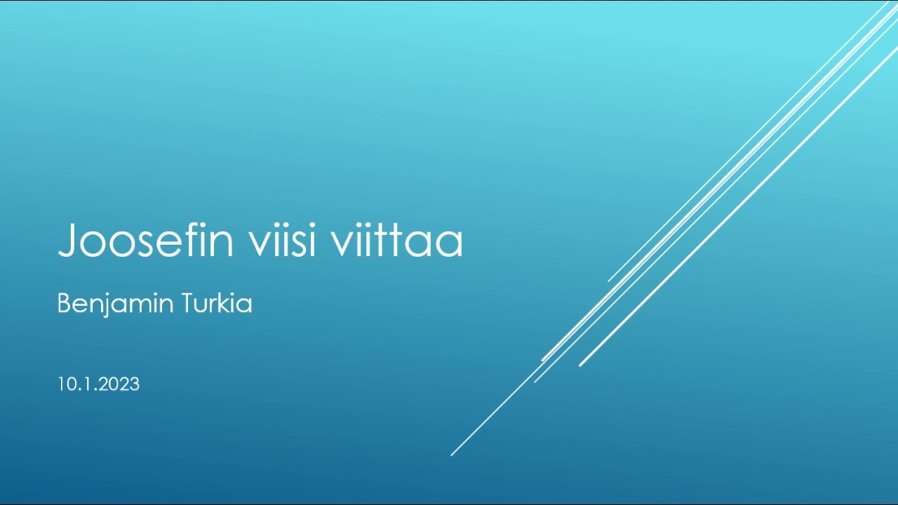 Raamattutunti: Joosefin viisi viittaa | Benjamin Turkia