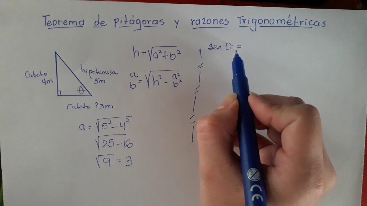 Teorema de Pitágoras y razones trigonométricas