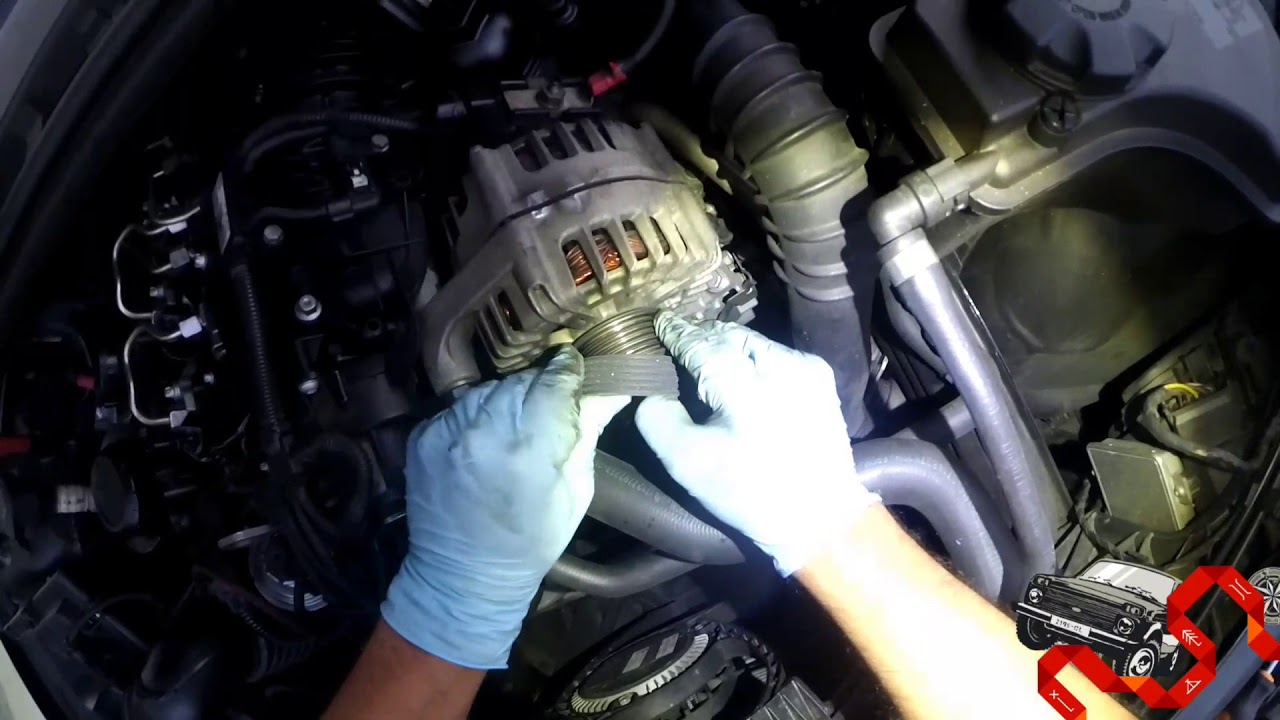 BMW E90 Cambio correa trapezoidal nervada  -How To Replace a Serpentine Belt- ver en calidad 1080p60