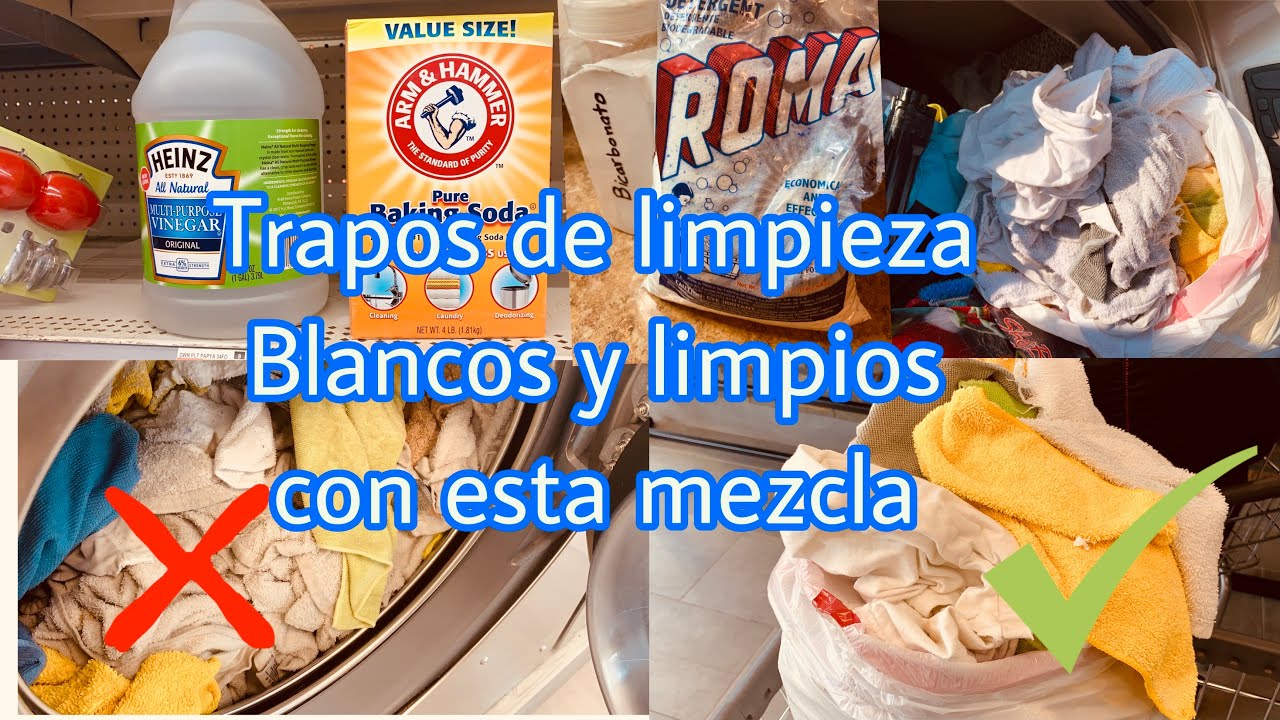 💥COMO BLANQUEAR LOS TRAPOS O PAÑOS DE LA COCINA 100% EFECTIVO- VINAGRE Y AGUA OXIGENADA|bicarbonato