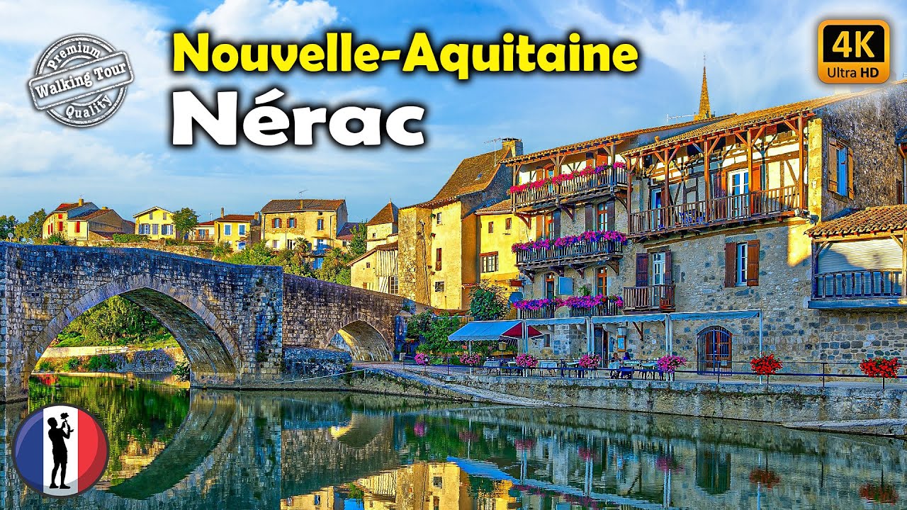 🇫🇷 Nérac 🏡 Beautiful Town of France, Nouvelle Aquitaine, Amazing Walking Tour [4K/60fps]