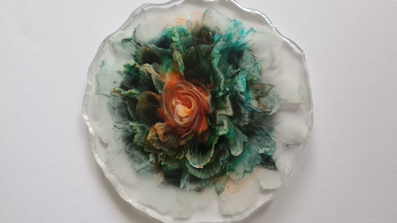 Tuto Resine epoxy 🤩 réalisation de sous verres avec encre à alcool