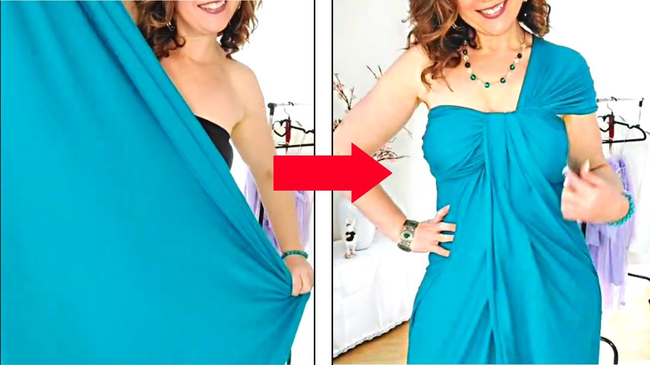 5 Awesome Ideas for Using a Scarf as an Evening Dress | Tips & Hacks for Women #20