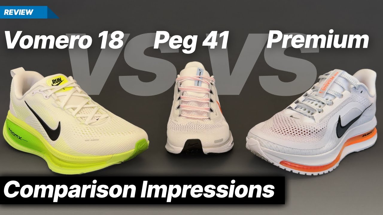 Nike Vomero 18 vs Nike Pegasus 41 vs Nike Pegasus Premium