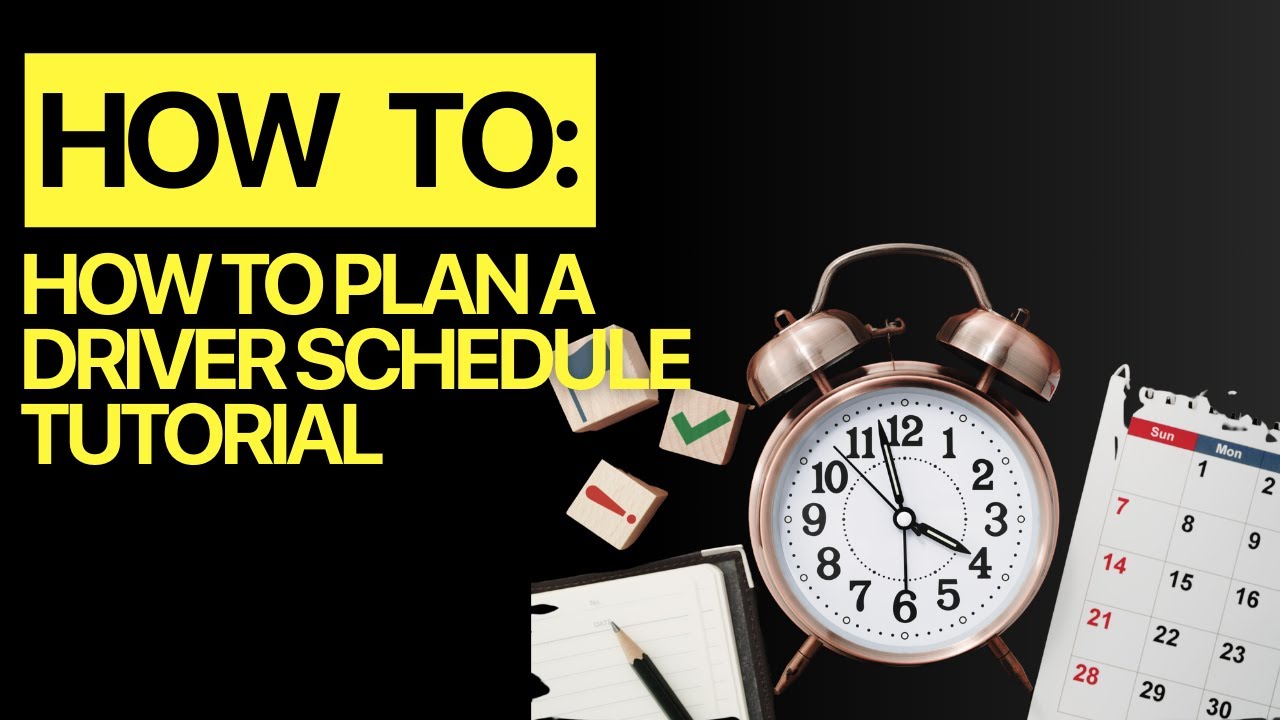 How to plan a driver schedule tutorial  - Mark’s Masterclass | NTP Online Learning