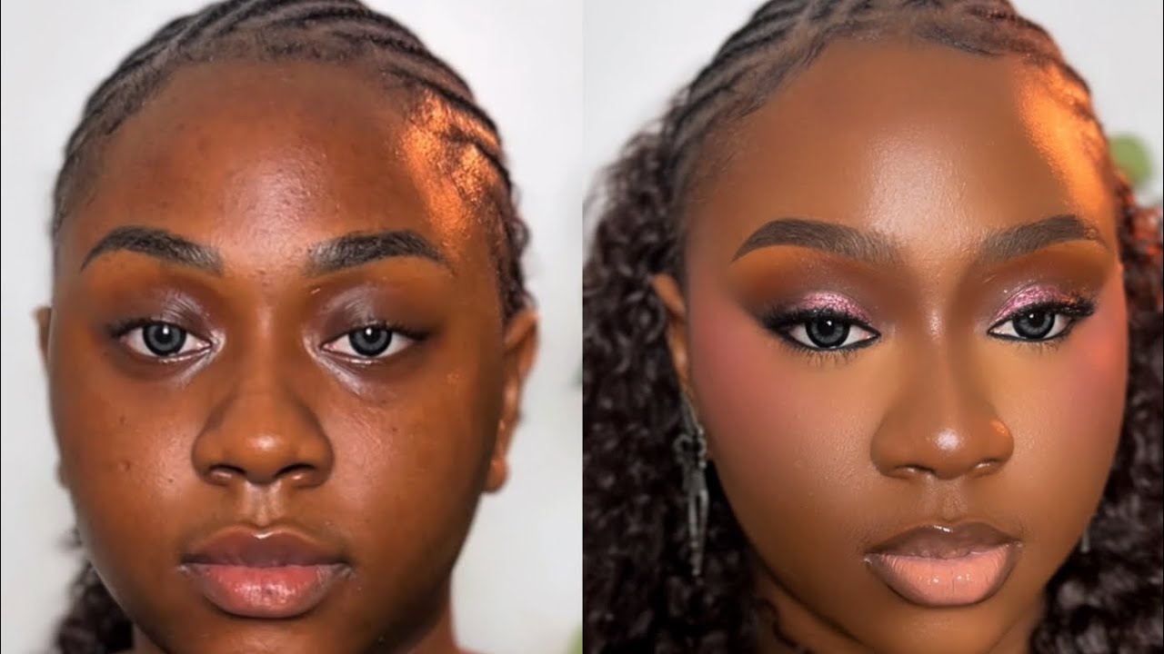BEGINNER FRIENDLY MAKEUP TUTORIAL #blackgirlmakeup #viralvideos #everydaymakeupforblackwomen 
