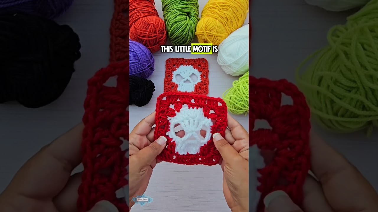 Мой новый любимый узор: «Бабушкин квадрат с черепом»! 🤩 