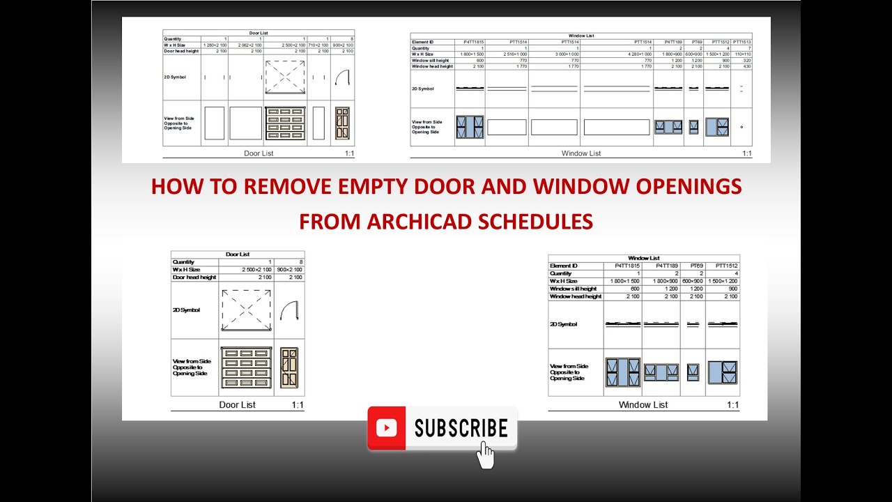 HOW TO REMOVE EMPTY DOOR AND WINDOW OPENINGS FROM ARCHICAD SCHEDULES