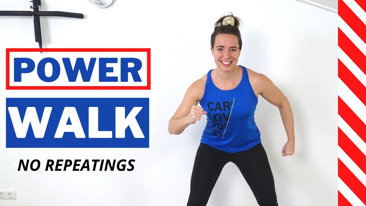 25 Min Power CARDIO WALKING Workout – No Repeating