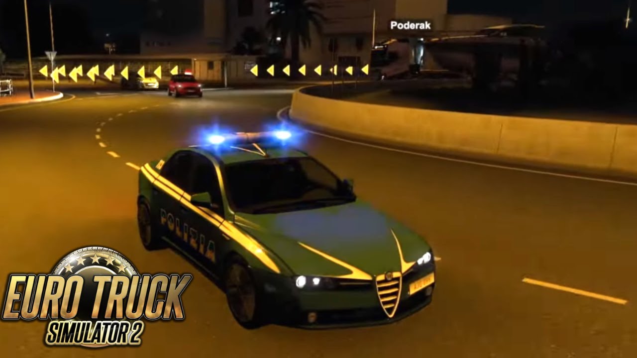 EURO TRUCK SIMULATOR 2 - SCORTO PODERAK CON AUTO POLIZIA - GAMEPLAY ITA