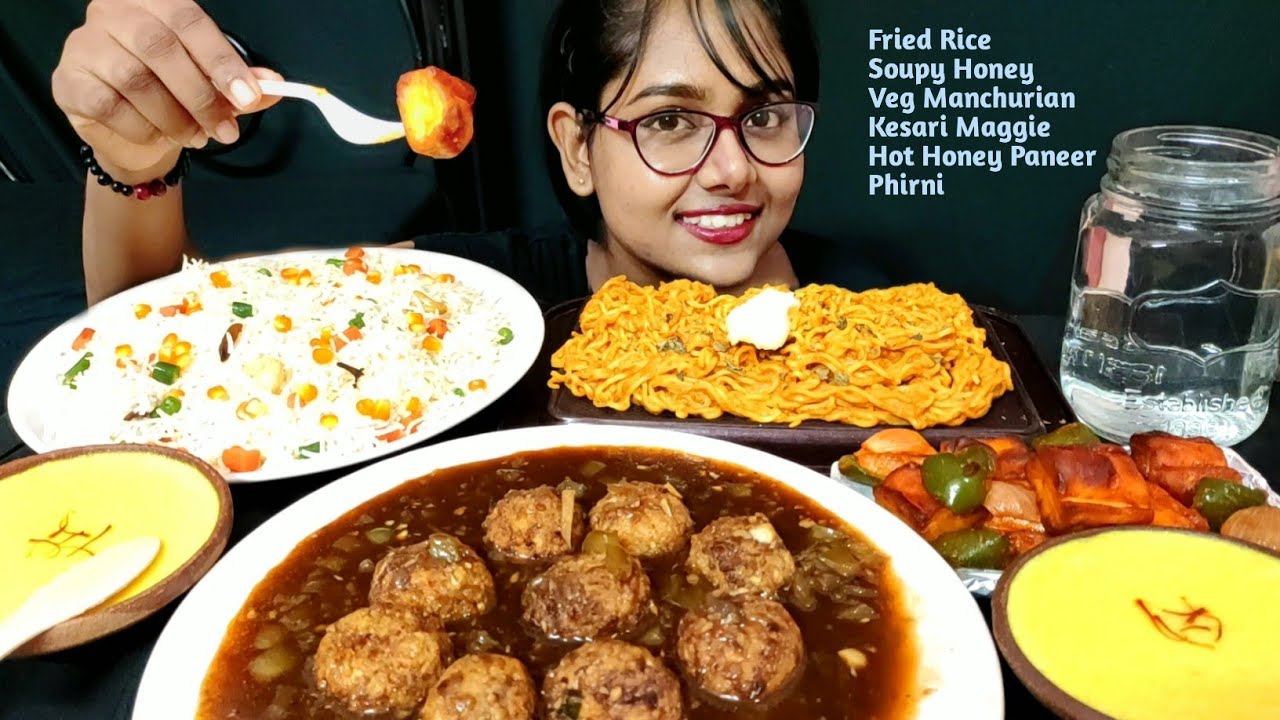 Eating Fried Rice, Soupy Honey Veg Manchurian, Kesari Maggie, Hot Honey Paneer, Phirni | Big Bites