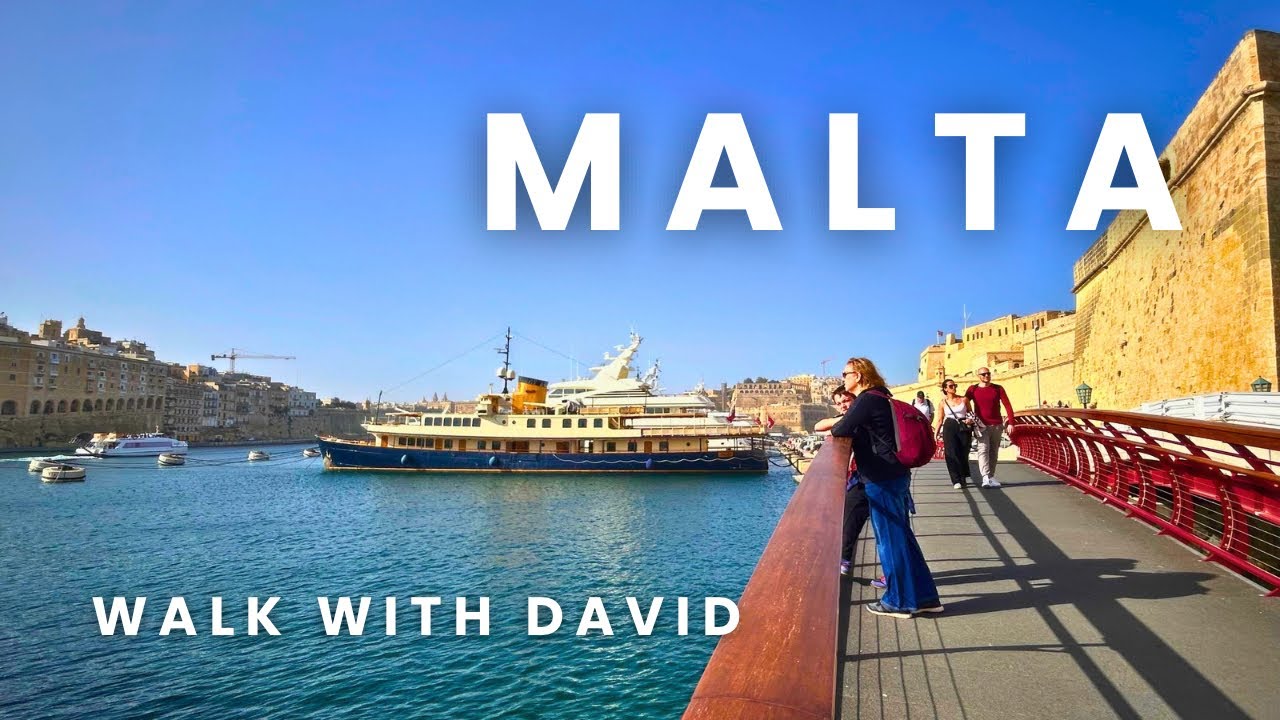 🇲🇹Malta Walking Tour | Birgu Waterfront Promenade walk in 4K 60fps HDR
